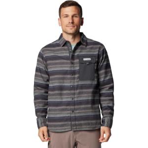 Columbia Mens PFG Uncharted Over Shirt(Shark Lunar Stripe)