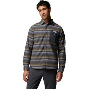 Columbia Mens PFG Uncharted Over Shirt(Shark Twilights Stripe)