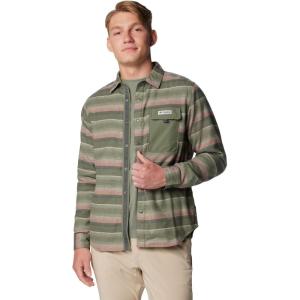 Columbia Mens PFG Uncharted Over Shirt(Smokey Sage Lunar Stripe)