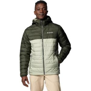 Columbia Men’s Powder Lite II Hooded Jacket(Safari/Greenscape)