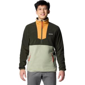 Columbia Mens Sequoia Grove Half Zip Fleece(Greenscape/Sunstone/Safari/Spicy Pull)