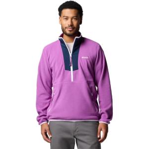 Columbia Mens Sequoia Grove Half Zip Fleece(Razzle/Coll Navy)
