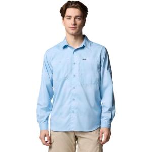 Columbia Mens Silver Ridge Utility Lite Plaid Long Sleeve(Ripple Blue Large Blur Check)