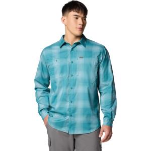 Columbia Mens Silver Ridge Utility Lite Plaid Long Sleeve(River Blue Large Blur Check)