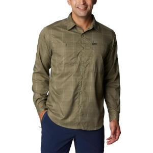 Columbia Mens Silver Ridge Utility Lite Plaid Long Sleeve(Stone Green Trail Crossing Plaid)