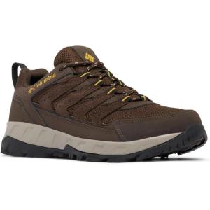 Columbia Men’s Strata Trail Low Waterproof Hiking Shoes(Cordovan/Golden Yellow)