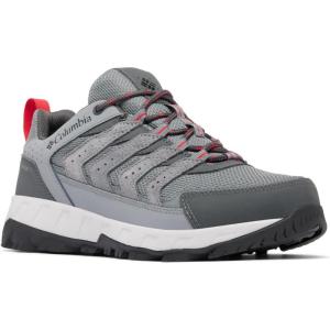 Columbia Men’s Strata Trail Low Waterproof Hiking Shoes(Titanium Grey Steel/Mountain Red)