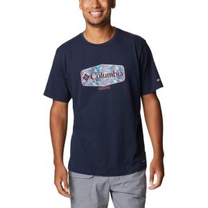Columbia Men’s Thistletown Hills Short Sleeve(Collegiate Navy Hthr/Wanderland Graphic)
