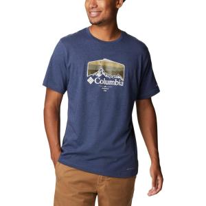 Columbia Men’s Thistletown Hills Short Sleeve(Dark Mountain Heather/Hikers Graphic)