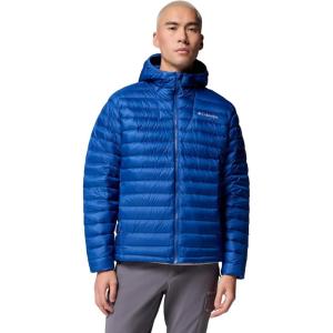 Columbia mens Corelite Down Hooded Jacket(Mountain Blue)