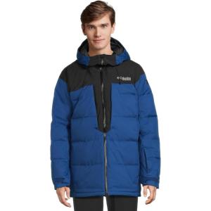 Columbia mens Glacier Ridge Down Jacket(Mountain Blue/Black)