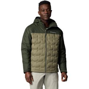 Columbia mens Grand Trek III Down Hooded Jacket(Stone Green/Greenscape)