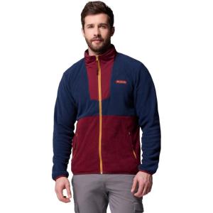 Columbia mens Sequoia Grove Full Zip Fleece(Rich Wine/Collegiate Navy)