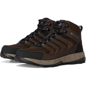 Columbia mens Strata Trail Mid Waterproof(Cordovan/Granite Purple)