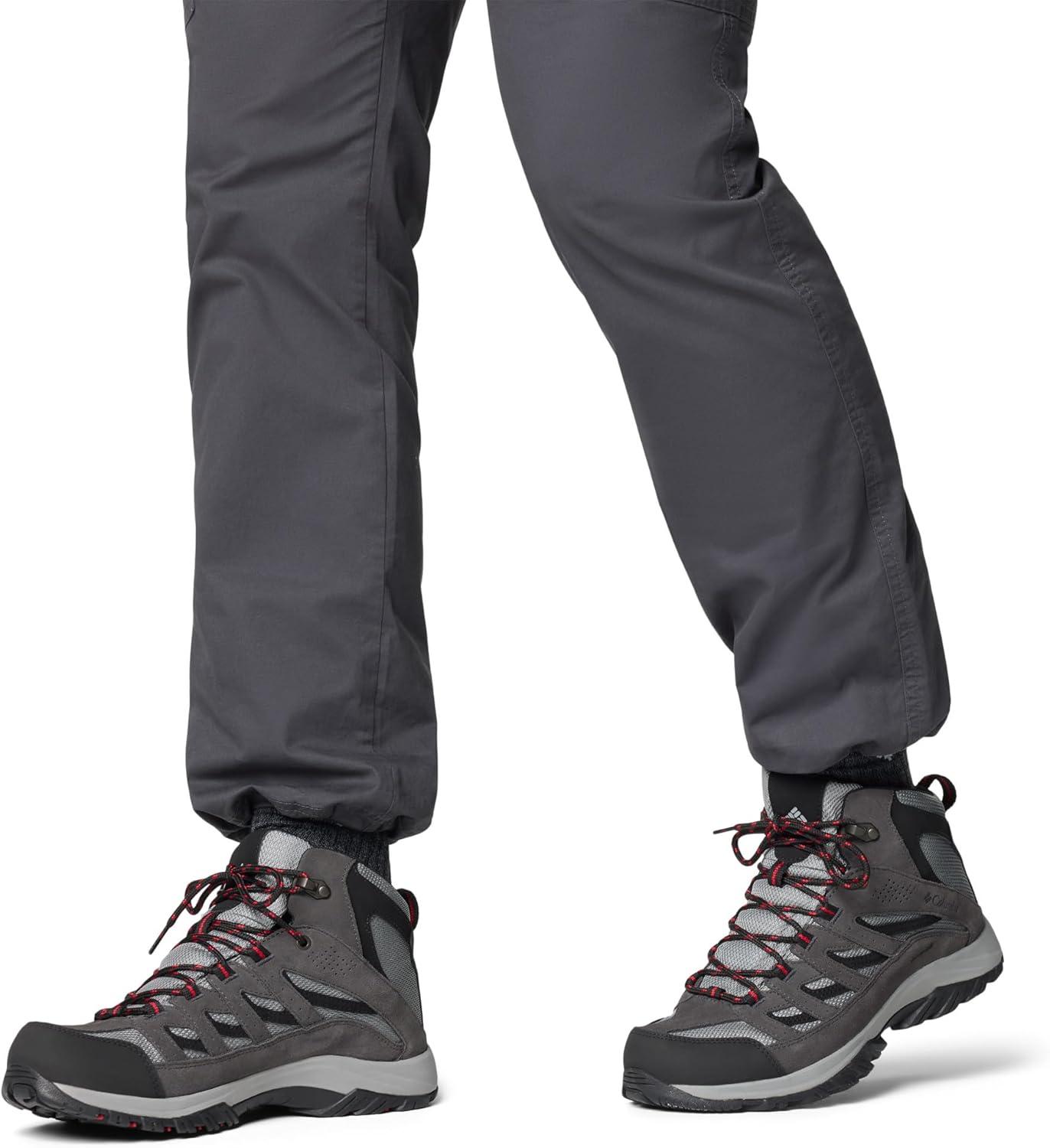 imageColumbia Mens Crestwood Mid Waterproof Hiking BootsDark GreyMountain Red