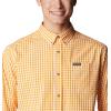 Columbia Men’s Rapid Rivers Ii Long Sleeve Shirt(Mango Gingham)
