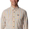 Columbia Men’s Rapid Rivers Ii Long Sleeve Shirt(Raw Honey Everyday Gingham)