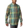 Columbia Men’s Rapid Rivers Ii Long Sleeve Shirt(Thyme Green Oversize Plaid)