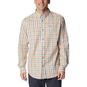 Columbia Men’s Rapid Rivers Ii Long Sleeve Shirt(Ancient Fossil Multi Gingham Orange)