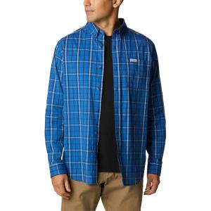 Columbia Men’s Rapid Rivers Ii Long Sleeve Shirt(Bright Indigo Tartan Grid)