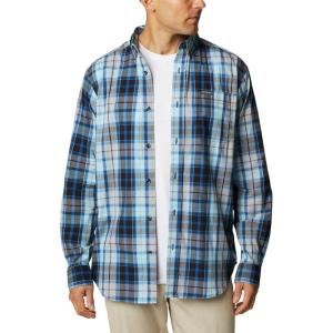 Columbia Men’s Rapid Rivers Ii Long Sleeve Shirt(Sky Blue Multi Plaid)