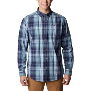 Columbia Men’s Rapid Rivers Ii Long Sleeve Shirt(Spring Blue Multi Plaid)