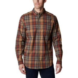 Columbia Men’s Rapid Rivers Ii Long Sleeve Shirt(Stone Green Multi Plaid)