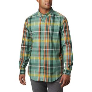 Columbia Men’s Rapid Rivers Ii Long Sleeve Shirt(Thyme Green Oversize Plaid)