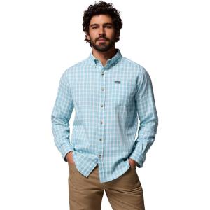 Columbia Men’s Rapid Rivers Ii Long Sleeve Shirt(Vintage Blue Falls Plaid)