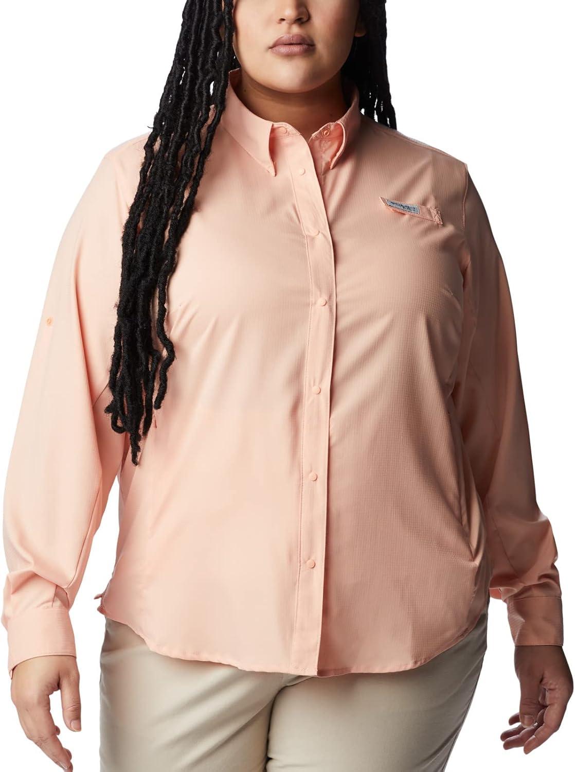 imageColumbia Sportswear Womens PlusSize Tamiami II Long Sleeve ShirtLight Coral
