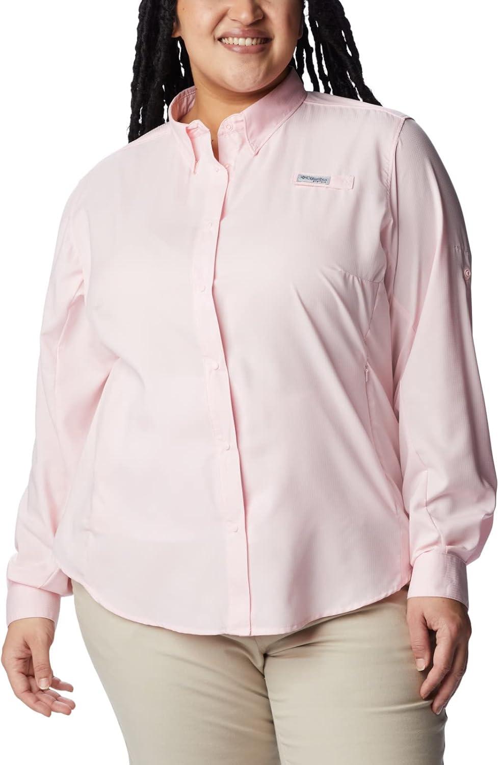 imageColumbia Sportswear Womens PlusSize Tamiami II Long Sleeve ShirtSatin Pink