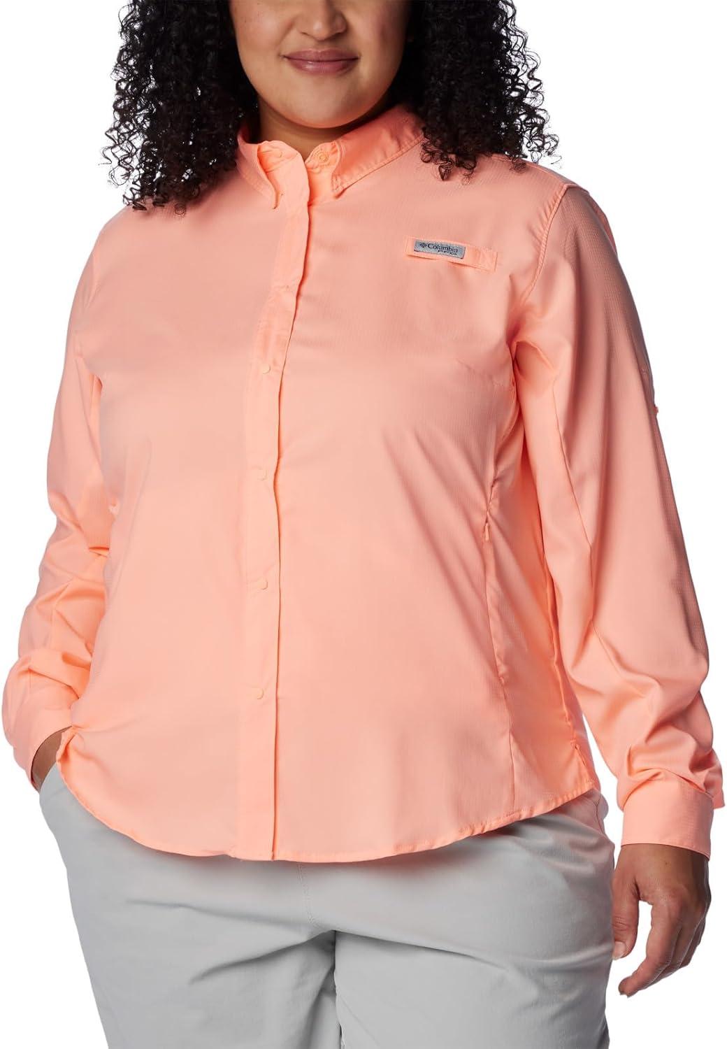 imageColumbia Sportswear Womens PlusSize Tamiami II Long Sleeve ShirtTiki Pink