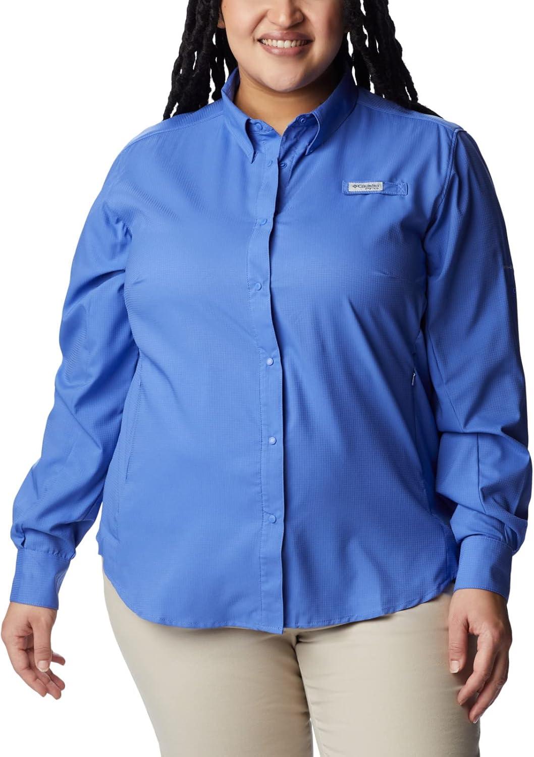 imageColumbia Sportswear Womens PlusSize Tamiami II Long Sleeve ShirtViolet Sea