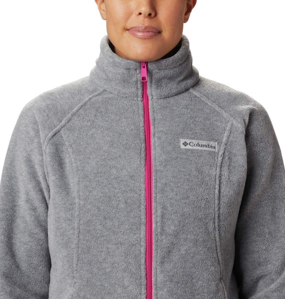imageColumbia Womens Benton Springs Full ZipLight Grey HeatherFuchsia