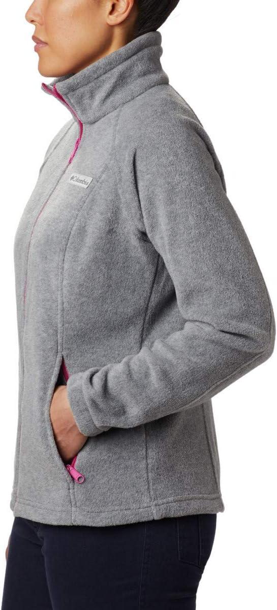 imageColumbia Womens Benton Springs Full ZipLight Grey HeatherFuchsia