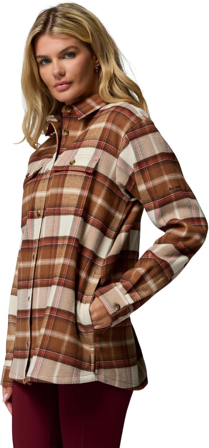 imageColumbia Womens Blue Point Creek Shirt JacketCamel Brown Macro Buffalo Check