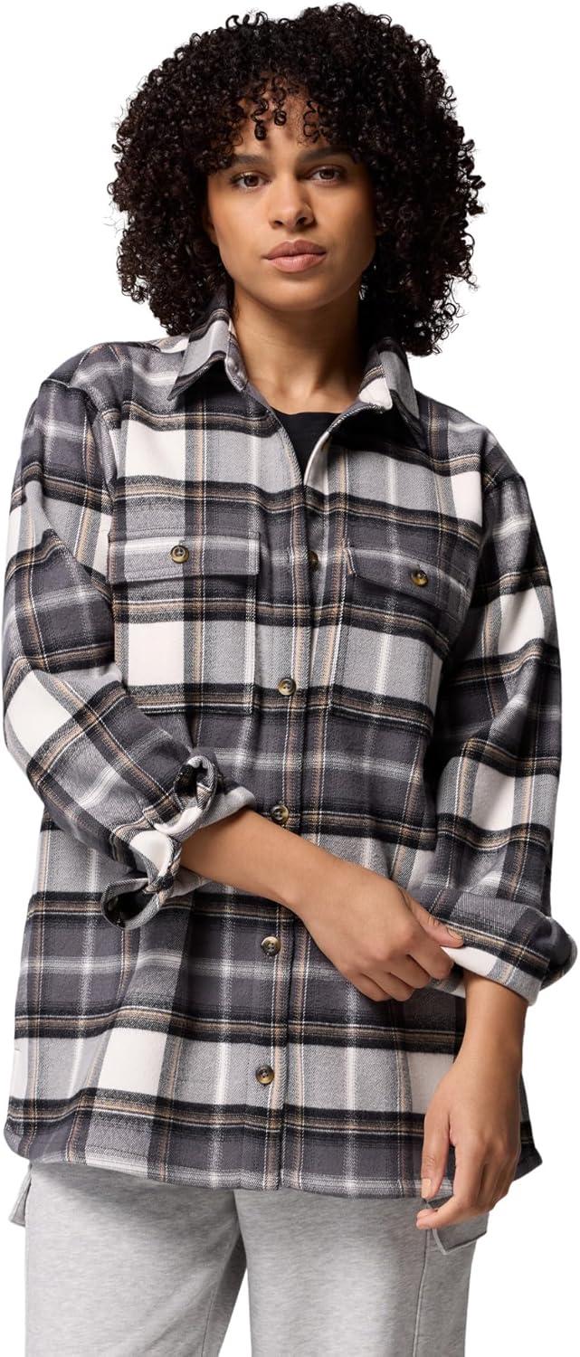 imageColumbia Womens Blue Point Creek Shirt JacketCity Grey Macro Buffalo Check