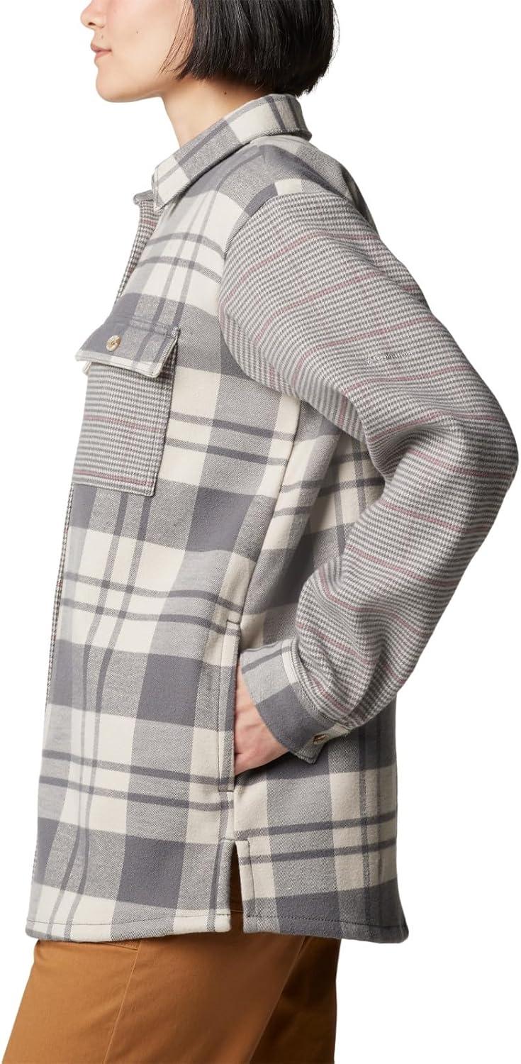 imageColumbia Womens Blue Point Creek Shirt JacketCity Grey River Crossing PlaidMh