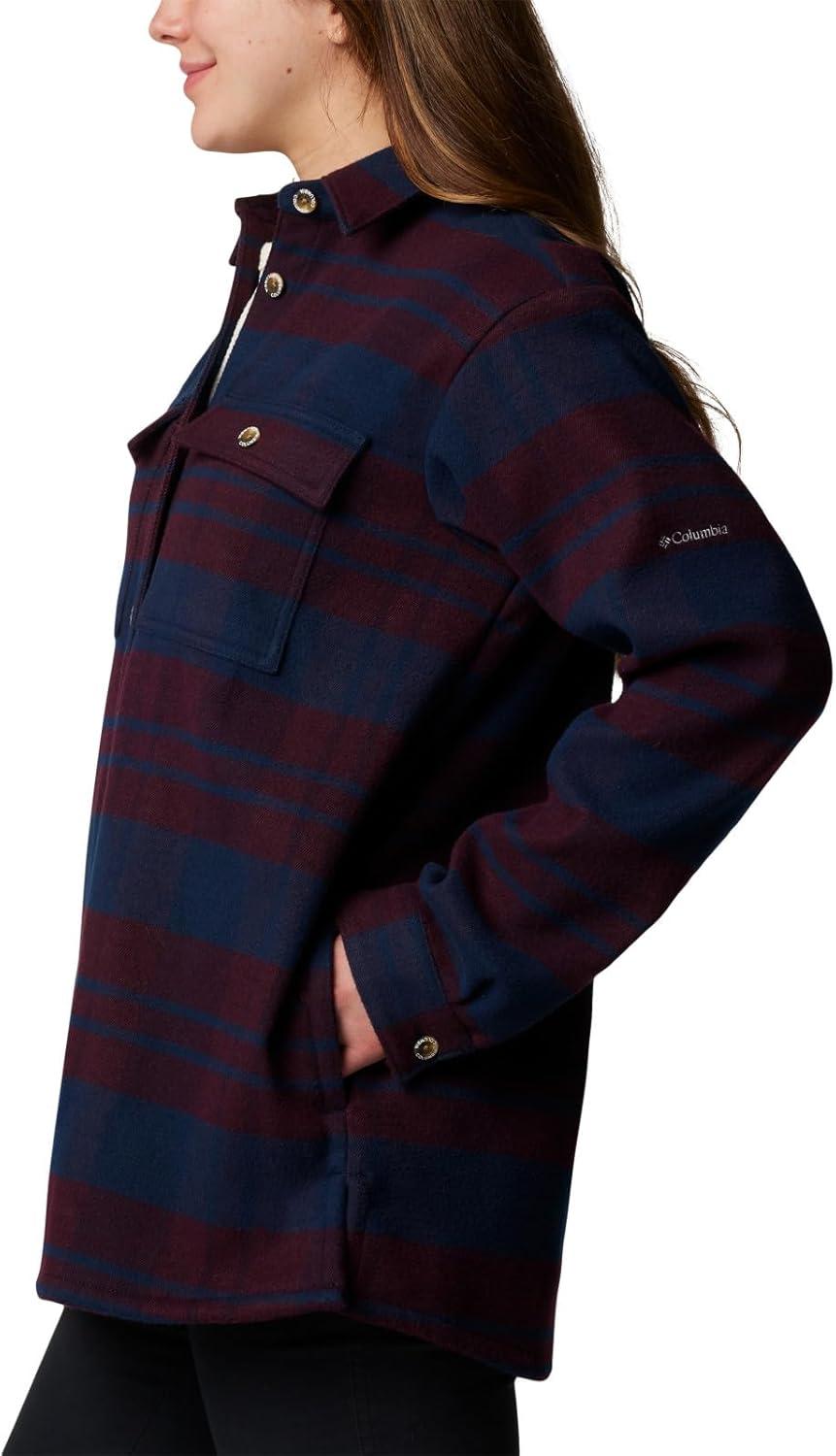 imageColumbia Womens Blue Point Creek Shirt JacketCollegiate Navy River Crossing Plaid