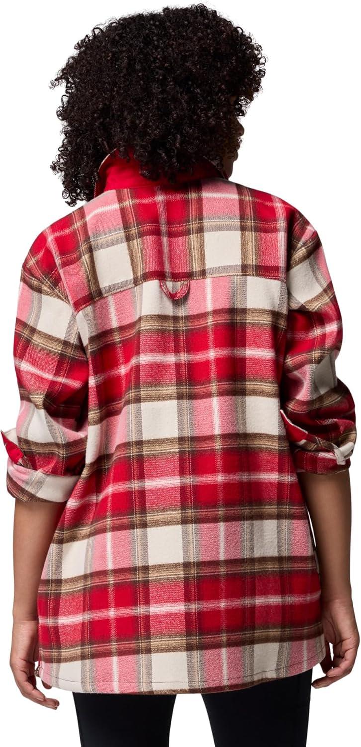 imageColumbia Womens Blue Point Creek Shirt JacketMountain Red Macro Buffalo Check