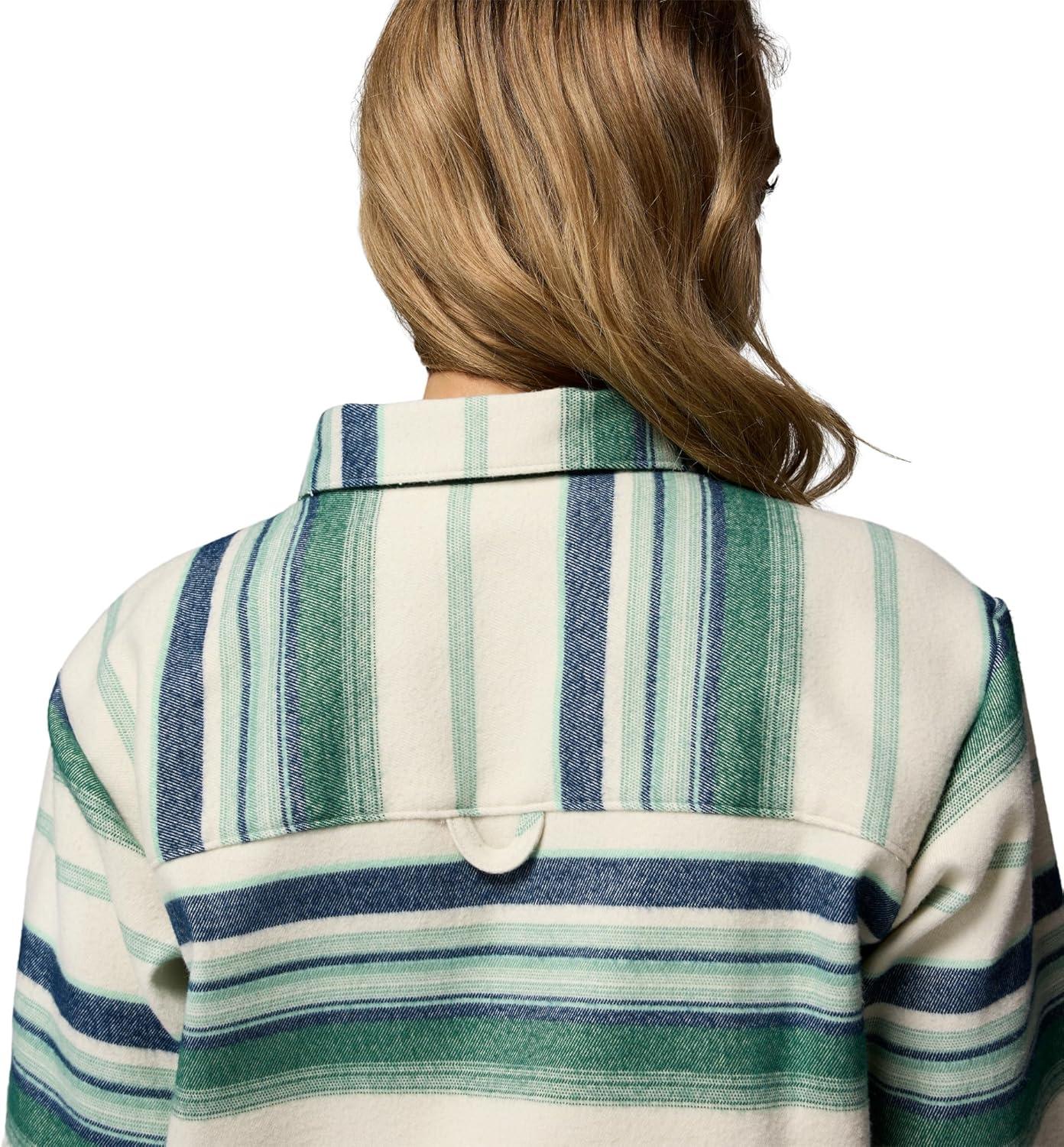 imageColumbia Womens Blue Point Creek Shirt JacketRain Forest Hilltop Stripe