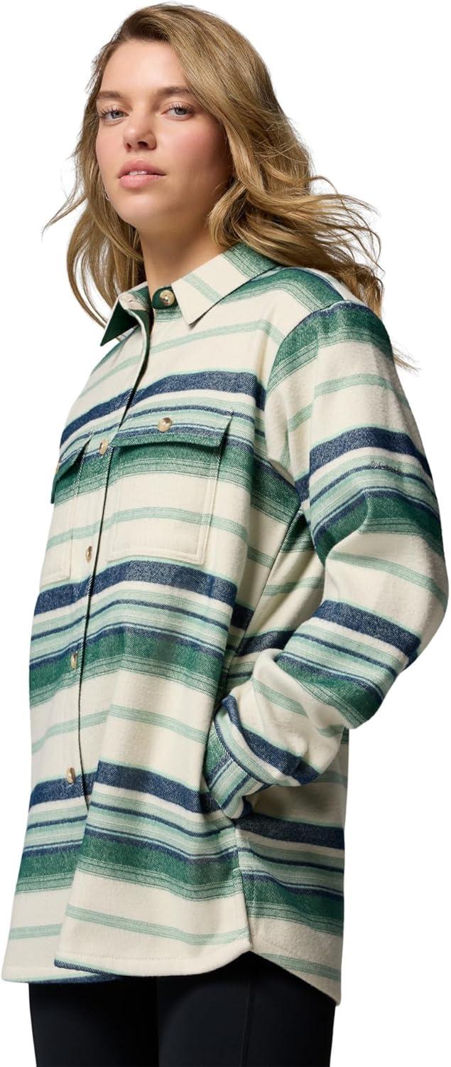 imageColumbia Womens Blue Point Creek Shirt JacketRain Forest Hilltop Stripe