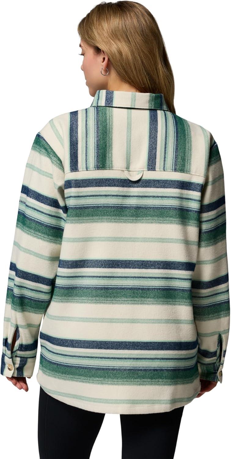 imageColumbia Womens Blue Point Creek Shirt JacketRain Forest Hilltop Stripe