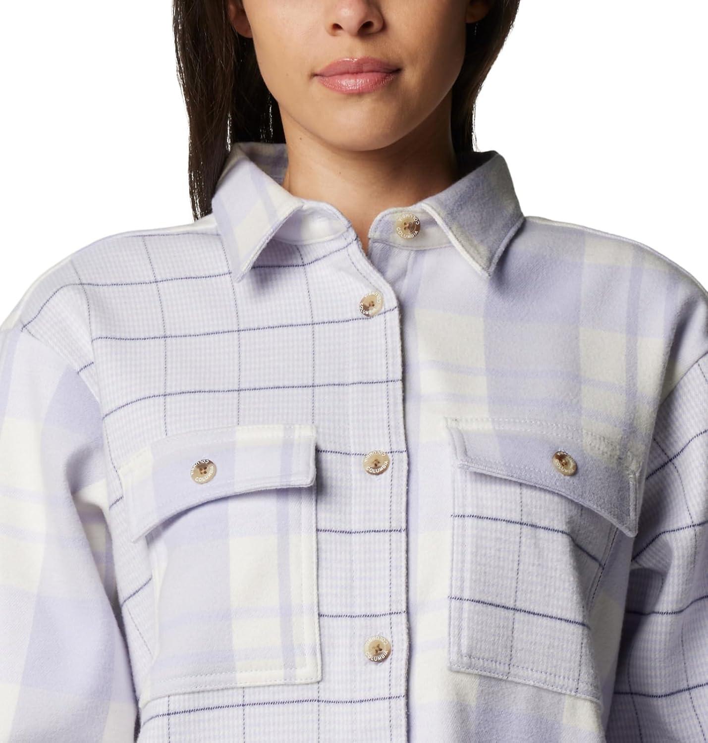imageColumbia Womens Blue Point Creek Shirt JacketSnowdrift River Crossing PlaidMh