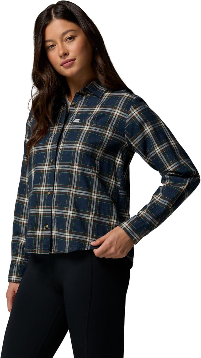 imageColumbia Womens Blue Point Creek Woven Long Sleeve ShirtCollegiate Navy Everyday Tartan