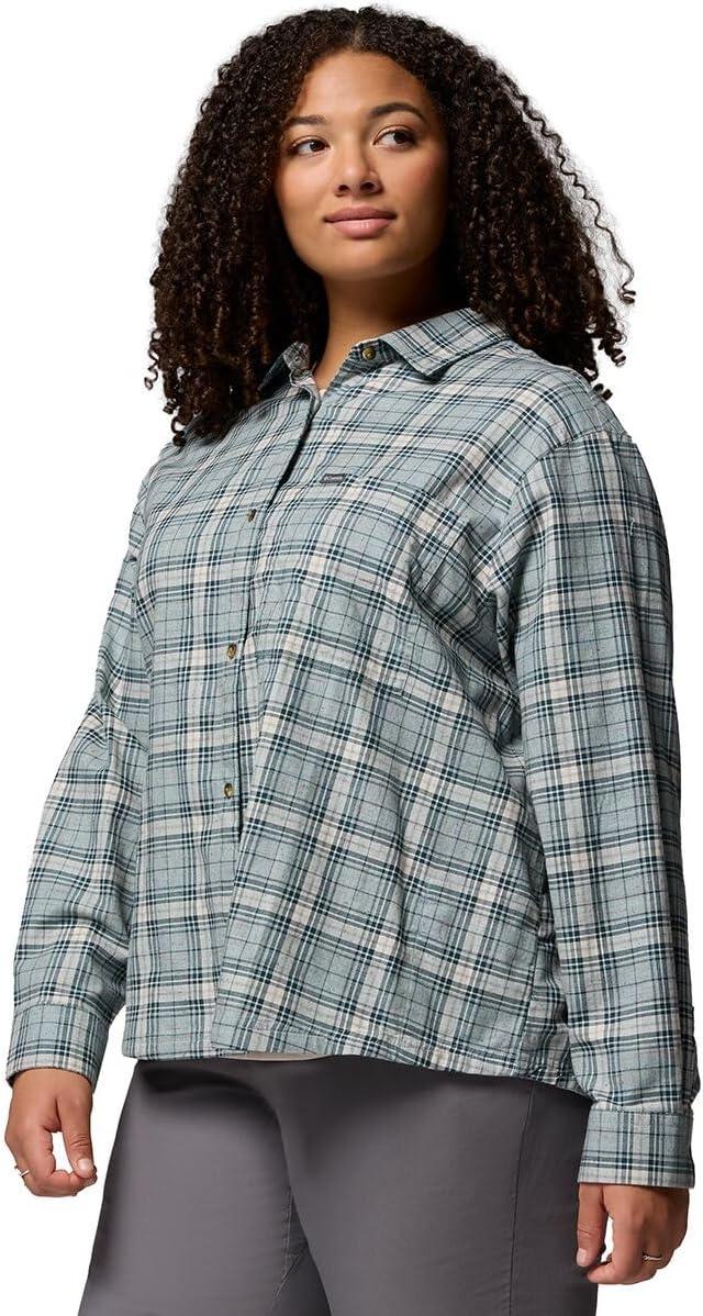 imageColumbia Womens Blue Point Creek Woven Long Sleeve ShirtCrushed Blue Everyday Tartan