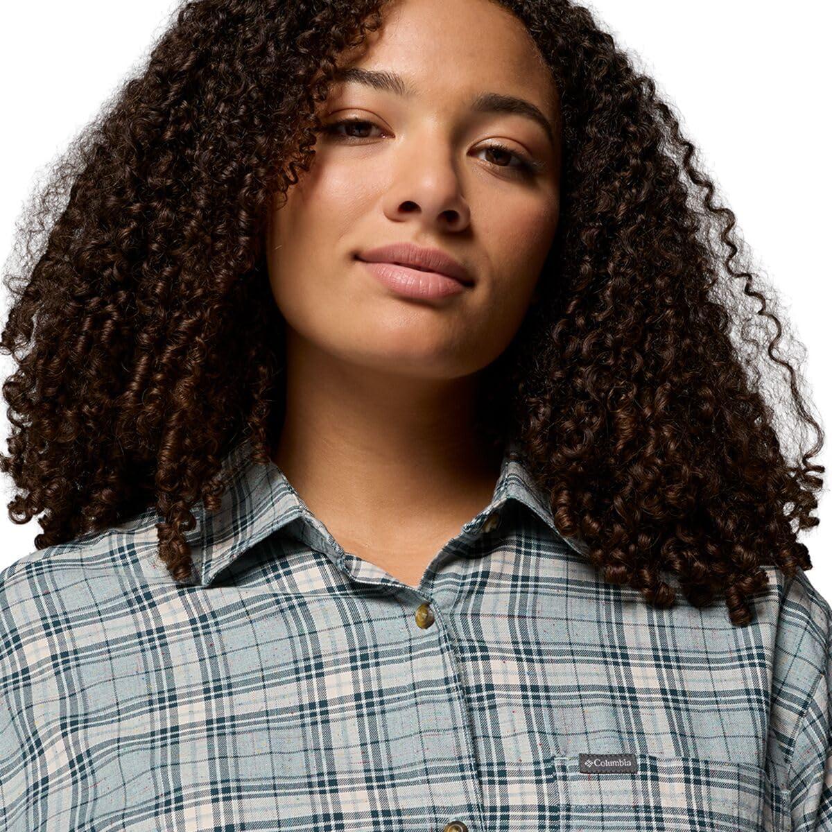 imageColumbia Womens Blue Point Creek Woven Long Sleeve ShirtCrushed Blue Everyday Tartan