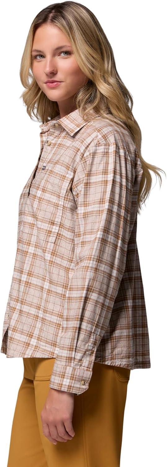 imageColumbia Womens Blue Point Creek Woven Long Sleeve ShirtDark Stone Everyday Tartan