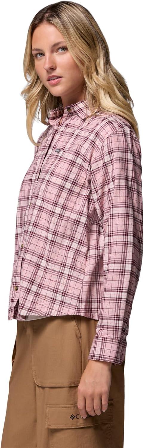imageColumbia Womens Blue Point Creek Woven Long Sleeve ShirtEraser Pink Everyday Tartan