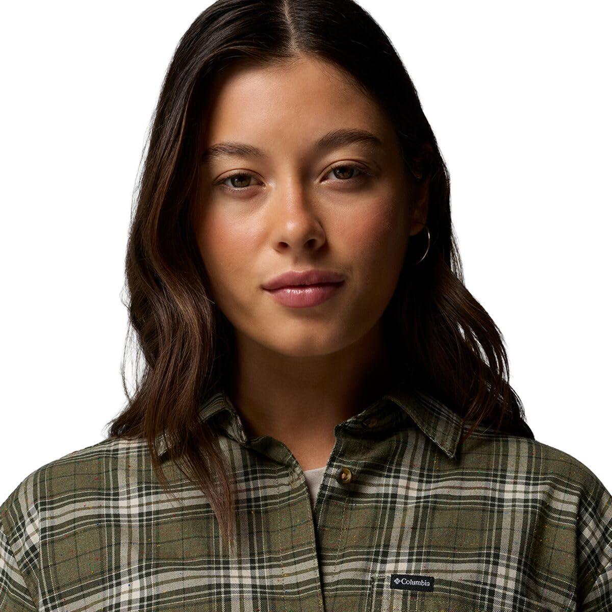 imageColumbia Womens Blue Point Creek Woven Long Sleeve ShirtStone Green Everyday Tartan